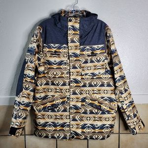 Saga outerwear Co patterned tan & black coat